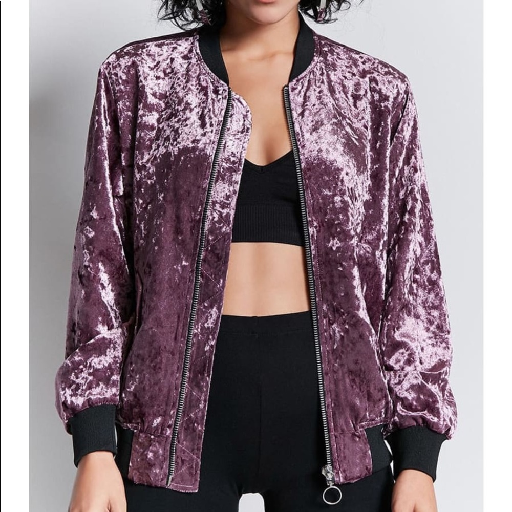 Crushed Velvet Bomber Jacket